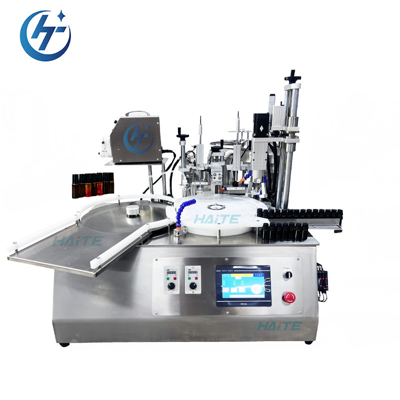 Automatic Screw Cap Small Bottle Liquid Monoblock Rotary Filling Capping Machine