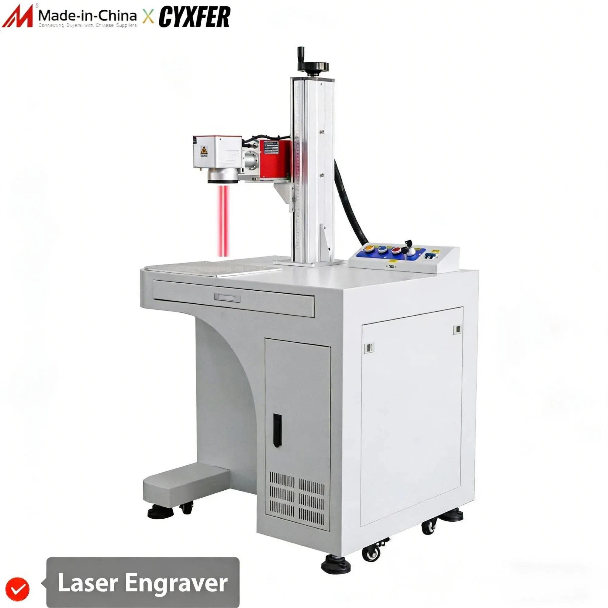 Portable Small 20W to 500W Raycus Ipg Jpt Desktop CNC Fiber Laser Marking Machine Price for Metal and Non-Metal Marking