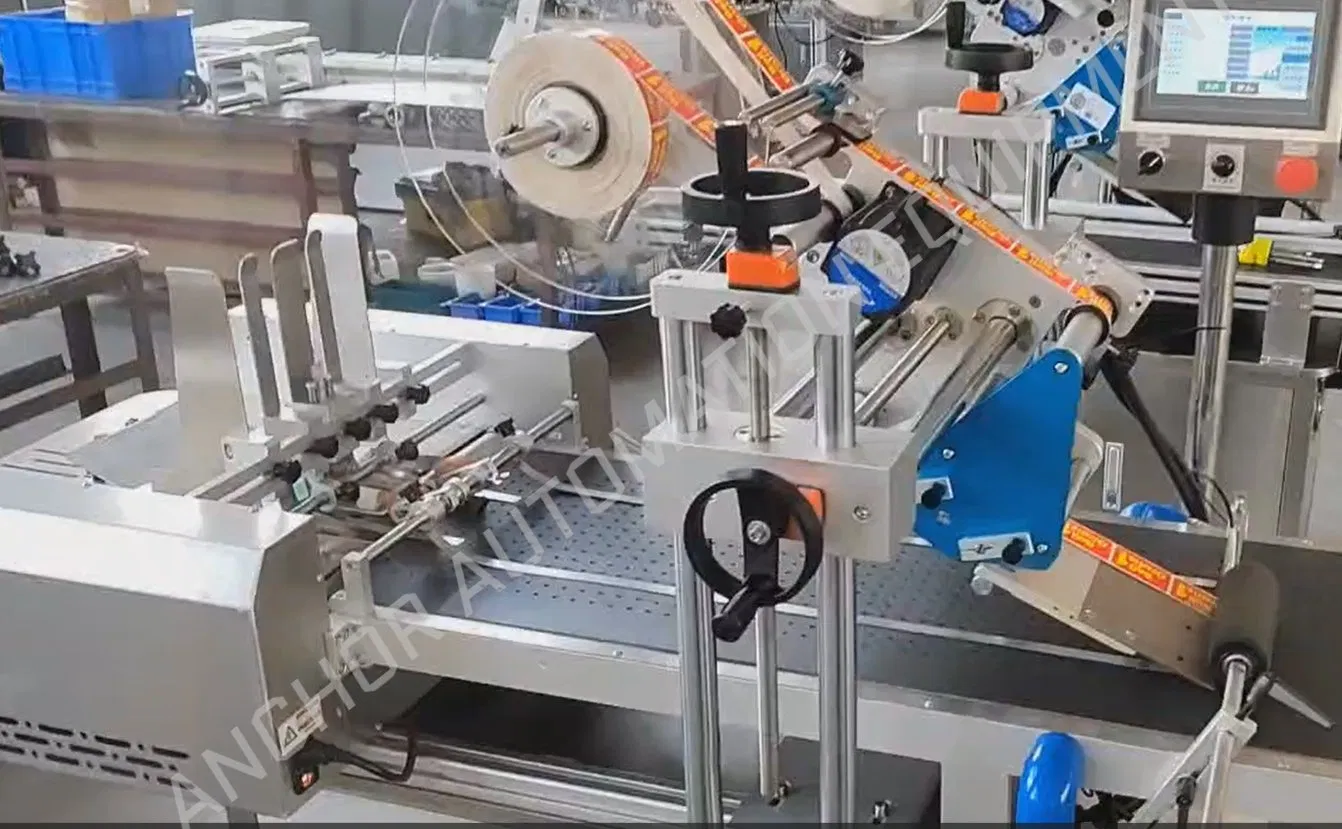 Fully Automatic High Speed Bag Sticker Label Applicator Self-Adhesive Box Tube Bottle Jar Can Pouch Carton Flat Top Bottom Double Side Corner Labeling Machine