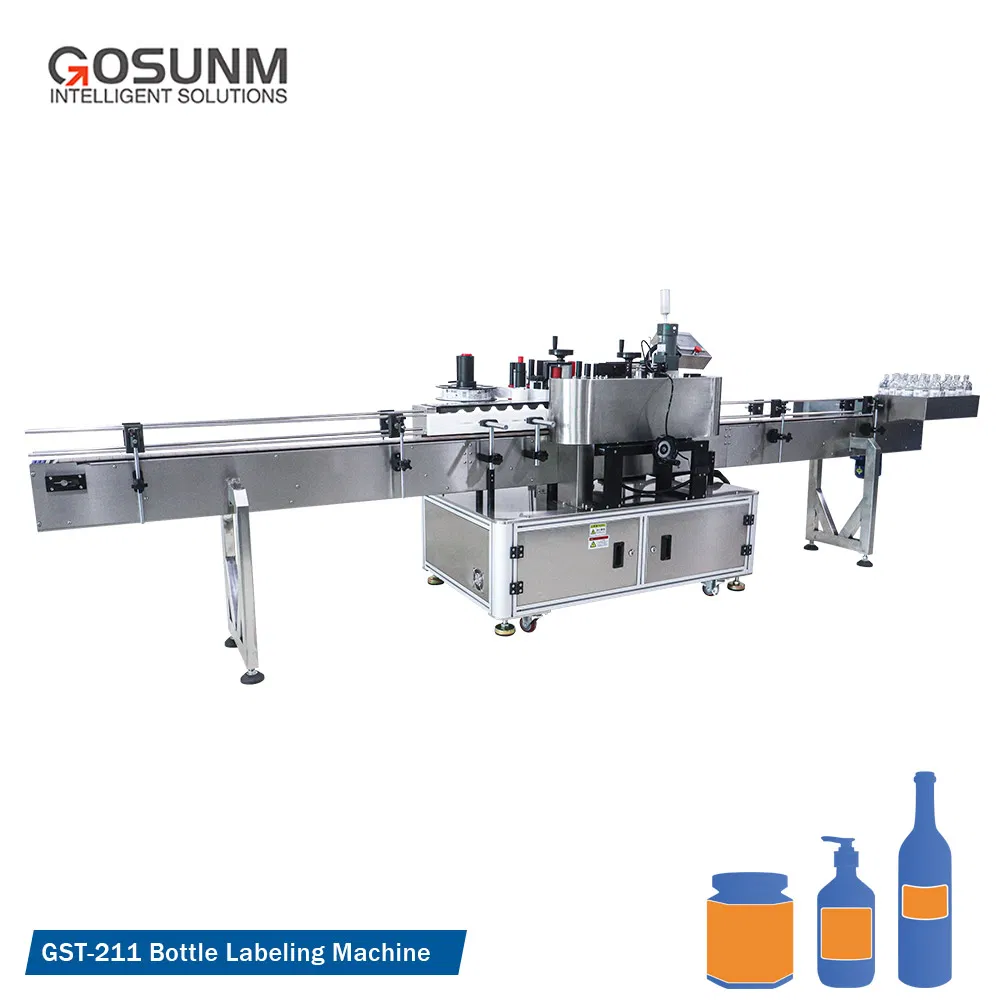 Adhesive Sticker Label Pasting Machine Front and Back Labeling Round Bottle Labeling Machine Automatic Labeling System