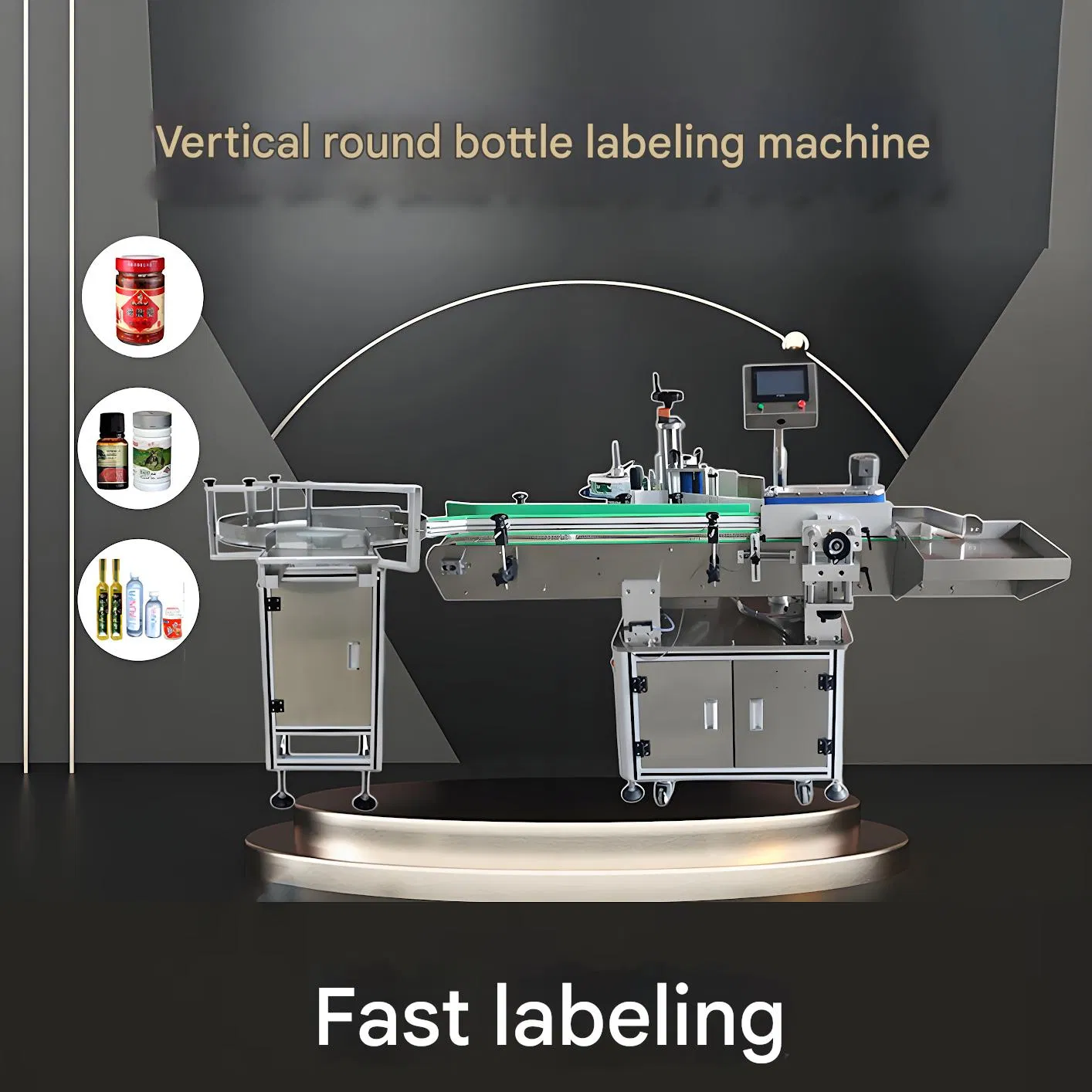 Industrial Automatic Round Bottle Sticker Labeling Machine for Chemical Liquid Containers
