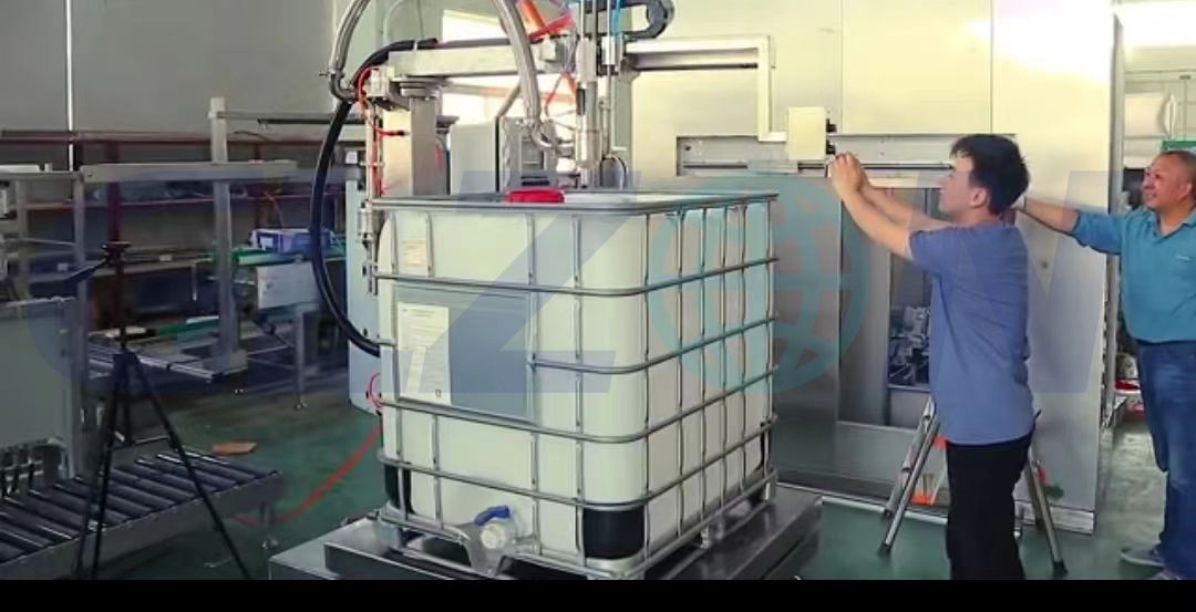 1000L IBC Filling System for Chemicals and Coatings Automatic Liquid Weighing Filler for 200L Drums and 1000L IBC Totes