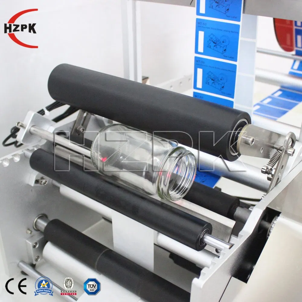 Hzpk Mt-120 Peanut Butter Water Bottle Front and Back Labeling Label Printing Machine