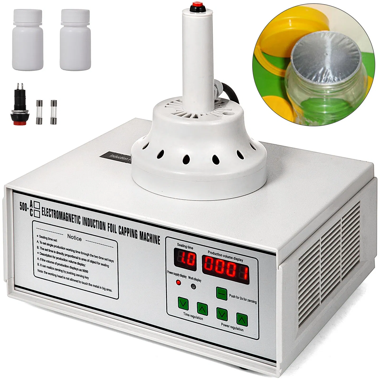 Semi Automatic 220V Glass Bottle or Plastic Jar Liner Induction Cap Sealing Machine