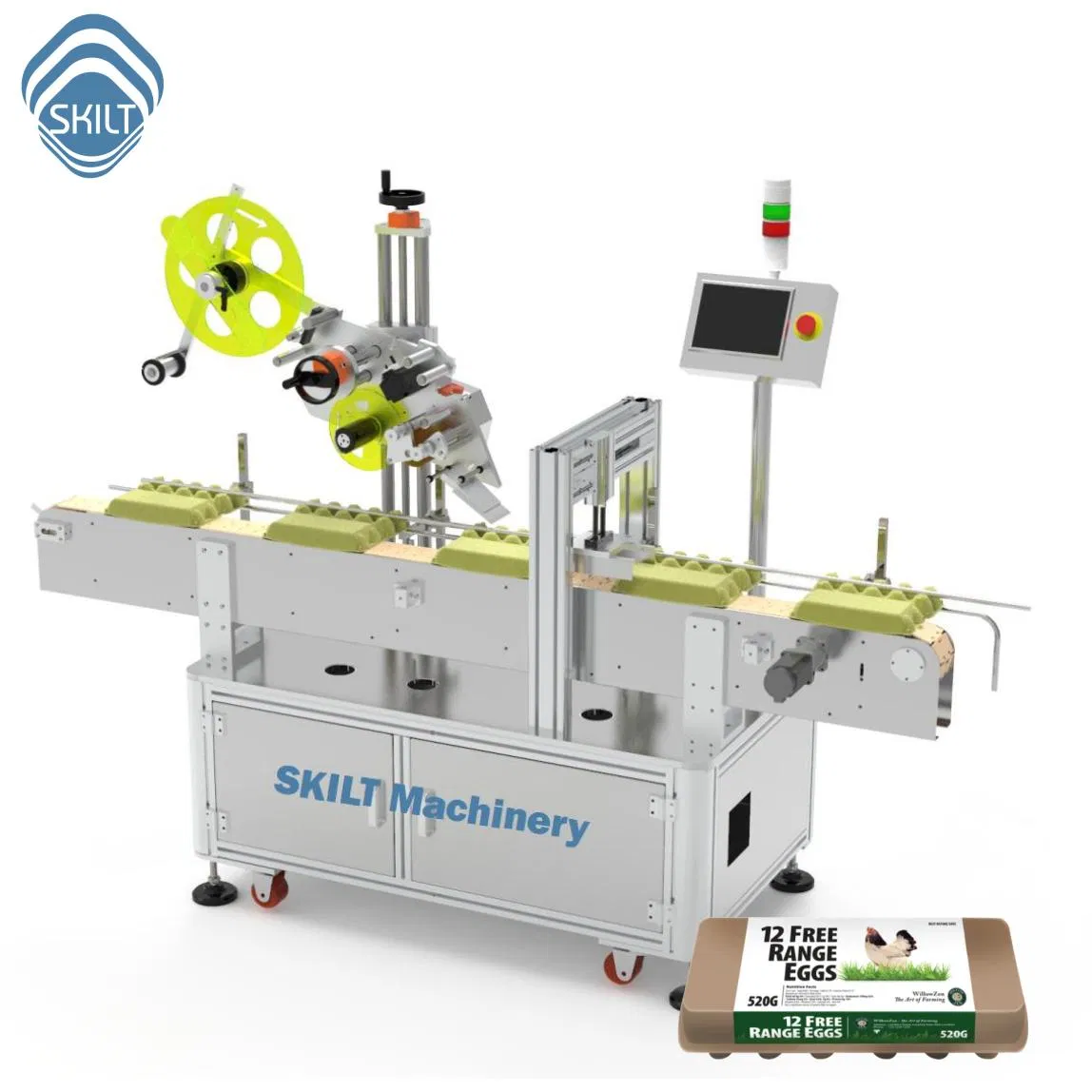 Egg Box Labeling Machine Featuring German Novexx Labeling System