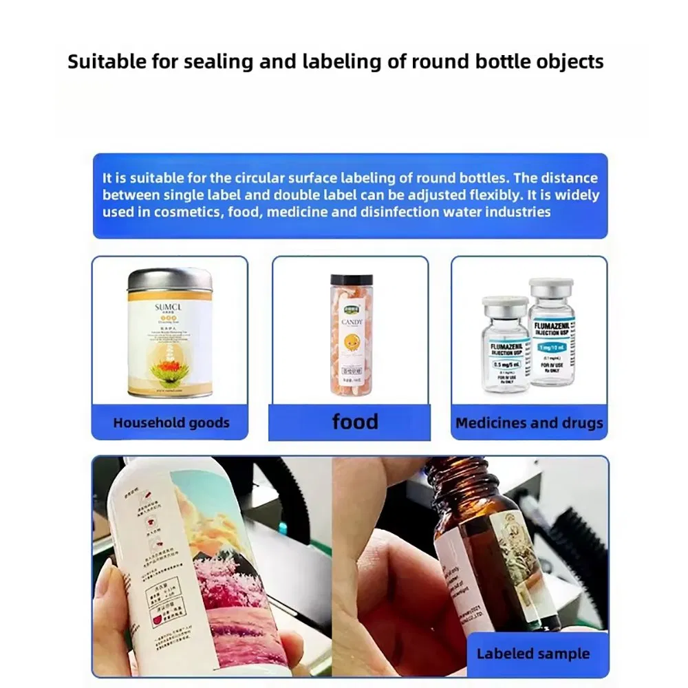 High Precision Automatic Labeling Equipment with Positioning for Plastic Glass Bottles