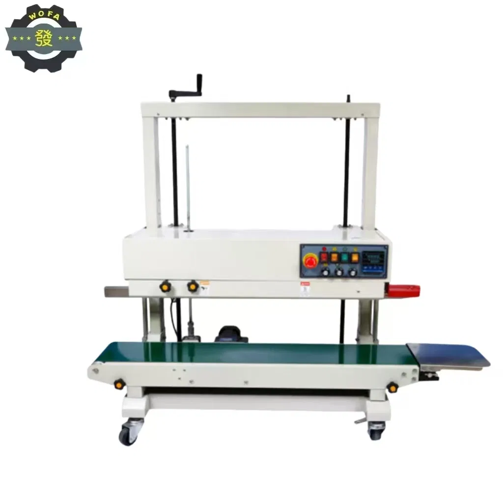 Automatic Continuous Band Sealer for Plastic and Aluminum Bags Versatile Heat Sealing Machine for Food and PE Bags Industrial Vertical Sealing Machine for Plast