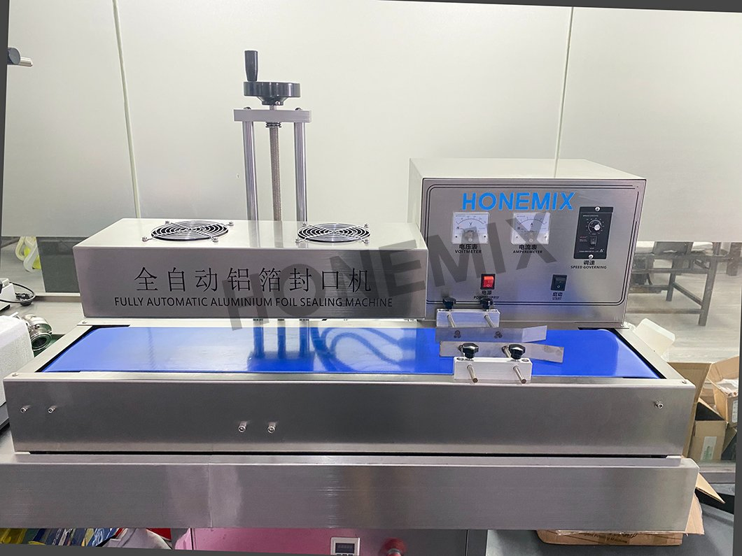 Honemix Hot Selling Automatic Continuous Electromagnetic Induction Sealer Sealing Machine Aluminum Foil Made in China Bottles