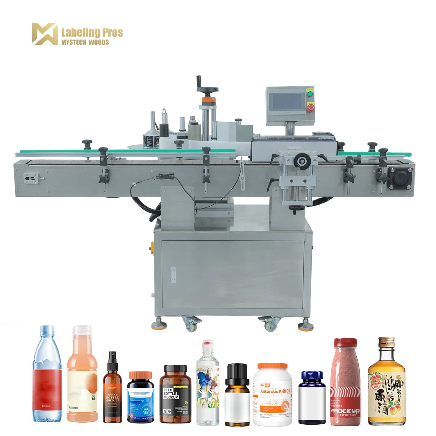 Automatic Round Bottle Labeling System for Food, Water and Juice Bottles