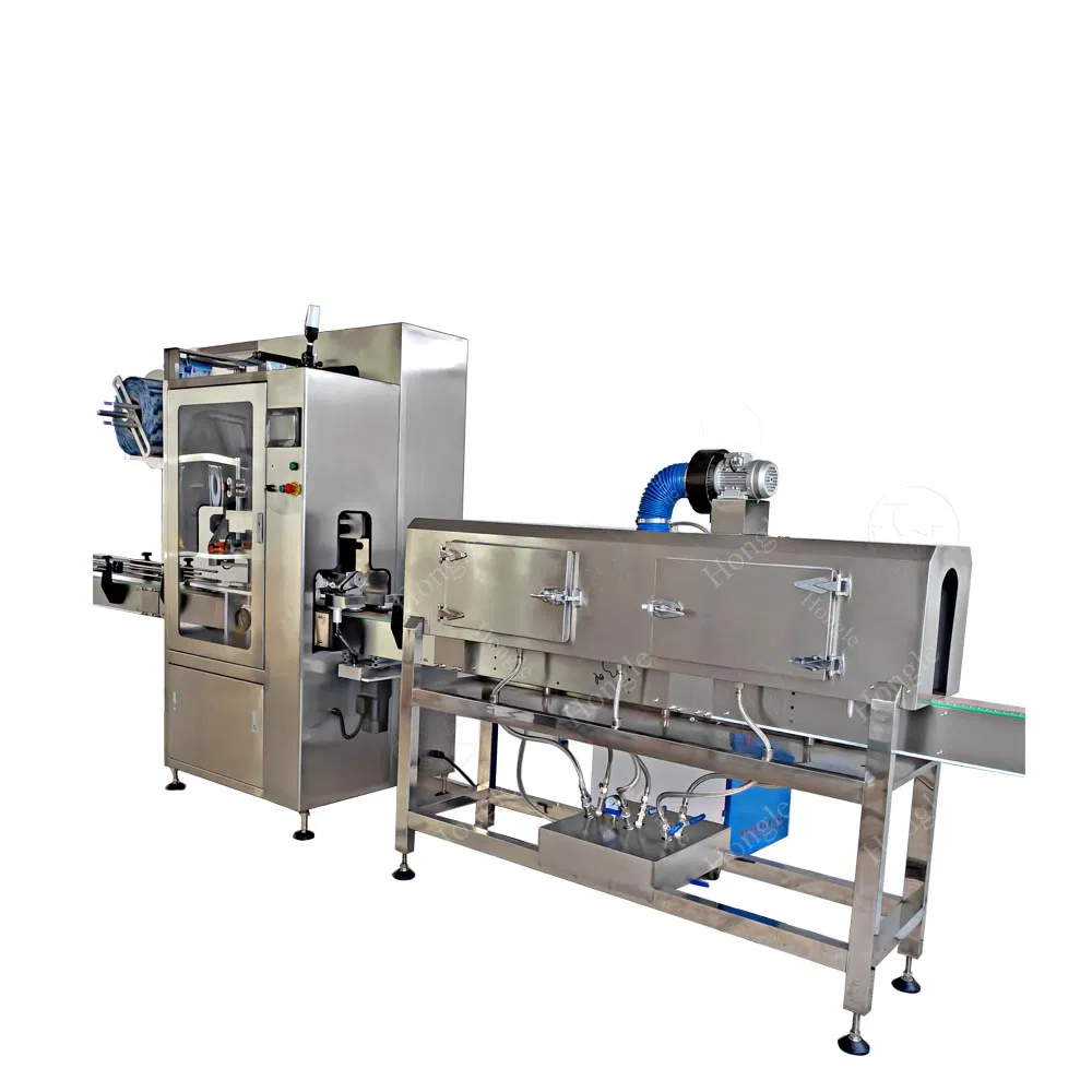 Automatic Steam Heat Shrink Tunnel Beverage Bottle Sleeve Labeling Machine