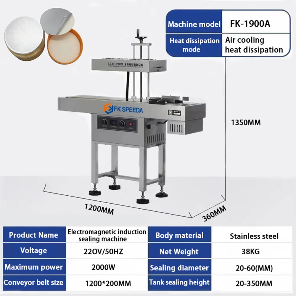 Induction Sealing Machine for Plastic Bottle Glass Jar with Nitrogen