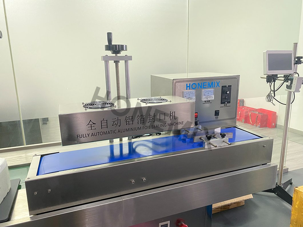 Honemix Hot Selling Automatic Continuous Electromagnetic Induction Sealer Sealing Machine Aluminum Foil Made in China Bottles