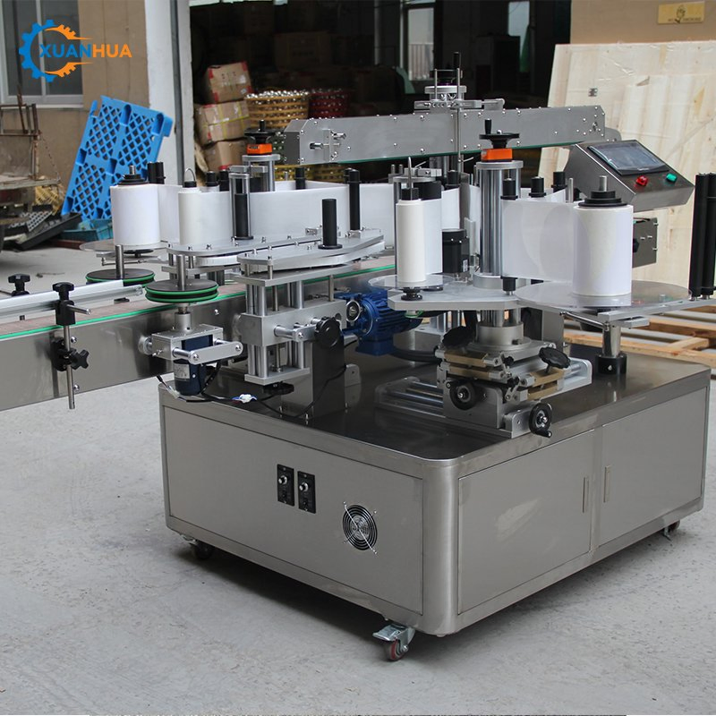 Automatic Double Sided Front Back Beer Juice Round Water Bottle Labeling Machine