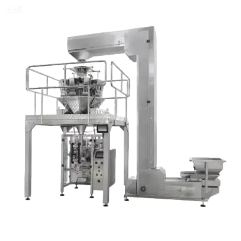 Automatic Vffs Machine Multi-Head Weigher Filling Potato Chip Snack Beans Granules Pouch Bag Packaging Machine