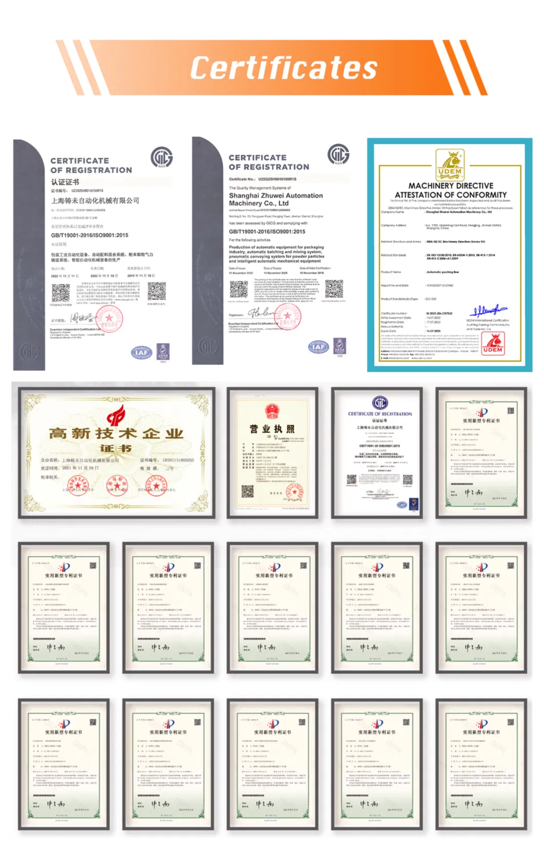 Certifications