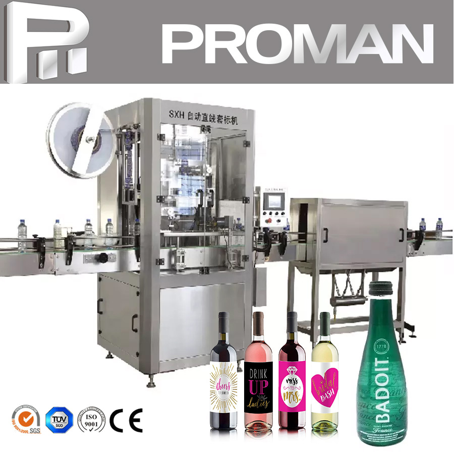 Automatic Plastic Bottled Water Glass Bottle Wine Beverage Drinks Steam Heating PVC Shrink Stretch Sleeve Wrap Labeling Machine Price