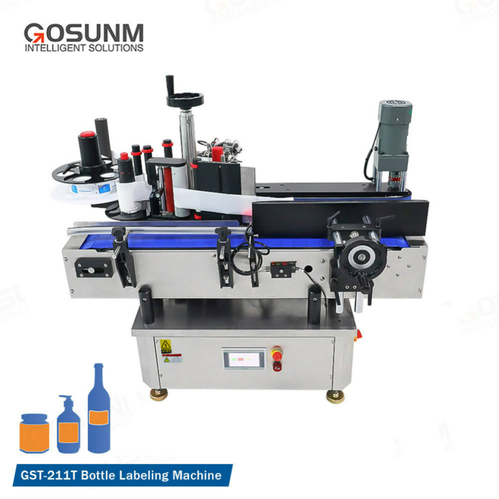 Adhesive Sticker Label Pasting Machine Front and Back Labeling Round Bottle Labeling Machine Automatic Labeling System