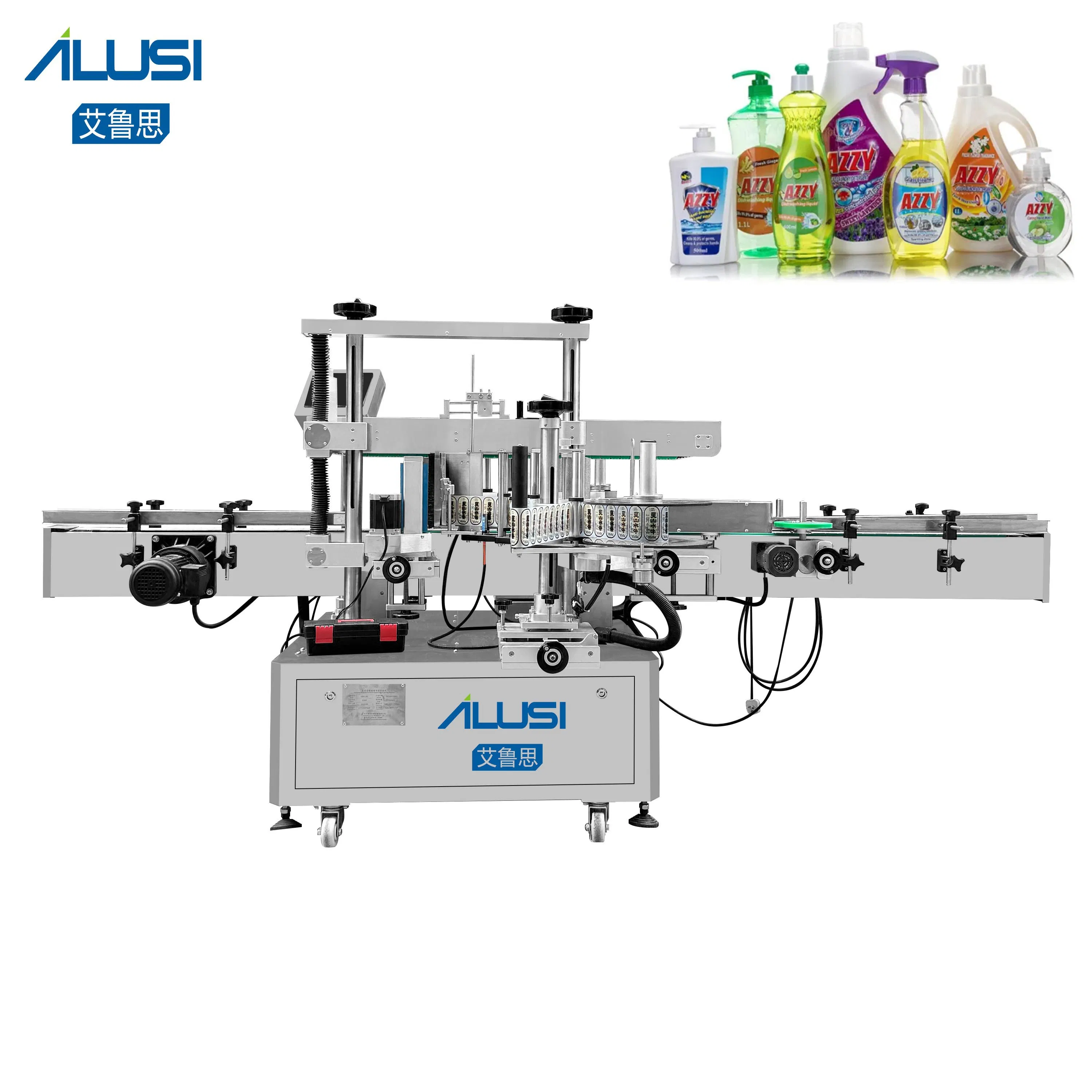 Shower Gel Laundry Detergent Double Sided Labeling Machine Automatic Front and Back Sides Adhesive Sticker Labeler
