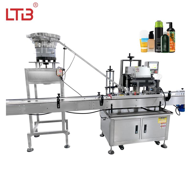 High Speed Automatic Touch Screen Pump Head Dropper Loading Feeding Capper Packing Device Shampoo Detergent Liquid Capping Tightening Equipment