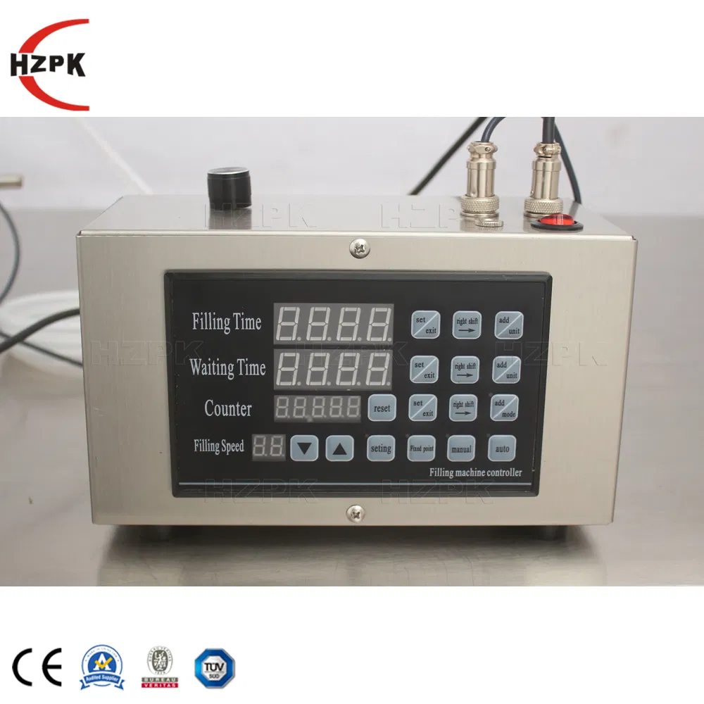 Hzpk Automatic Liquid Filling Machine with Conveyor Belt Glass Plastic Bottle Perfume Water Liquid Lotion Essential Oil Filler