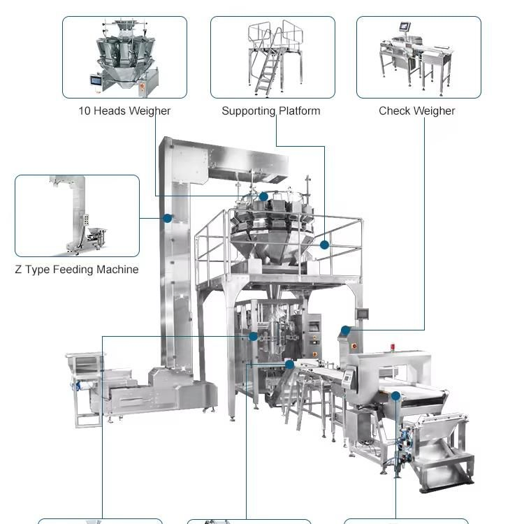 Automatic Multi Head Weigher Packaging Machine Filling Bolt Screw Hardware Filling Wire Nails Packing Machine