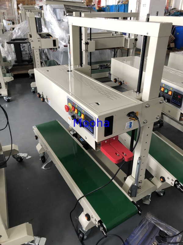 China Heavy Duty 15kg Continuous Band Sealer Plastic Bag Sealing Machine
