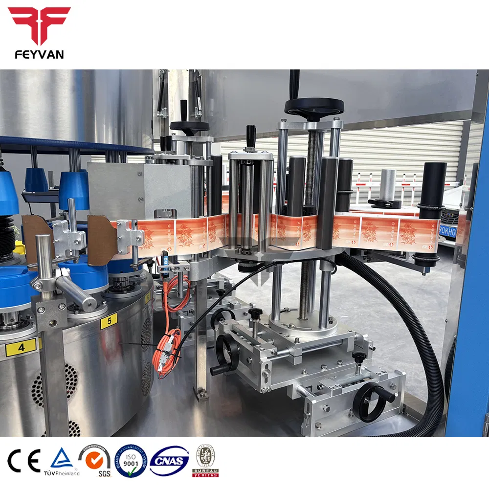 Factory Automatic Cans Wine Beverage Round Bottle Rotary Self-Adhesive Labeling Machine Manufactured in China