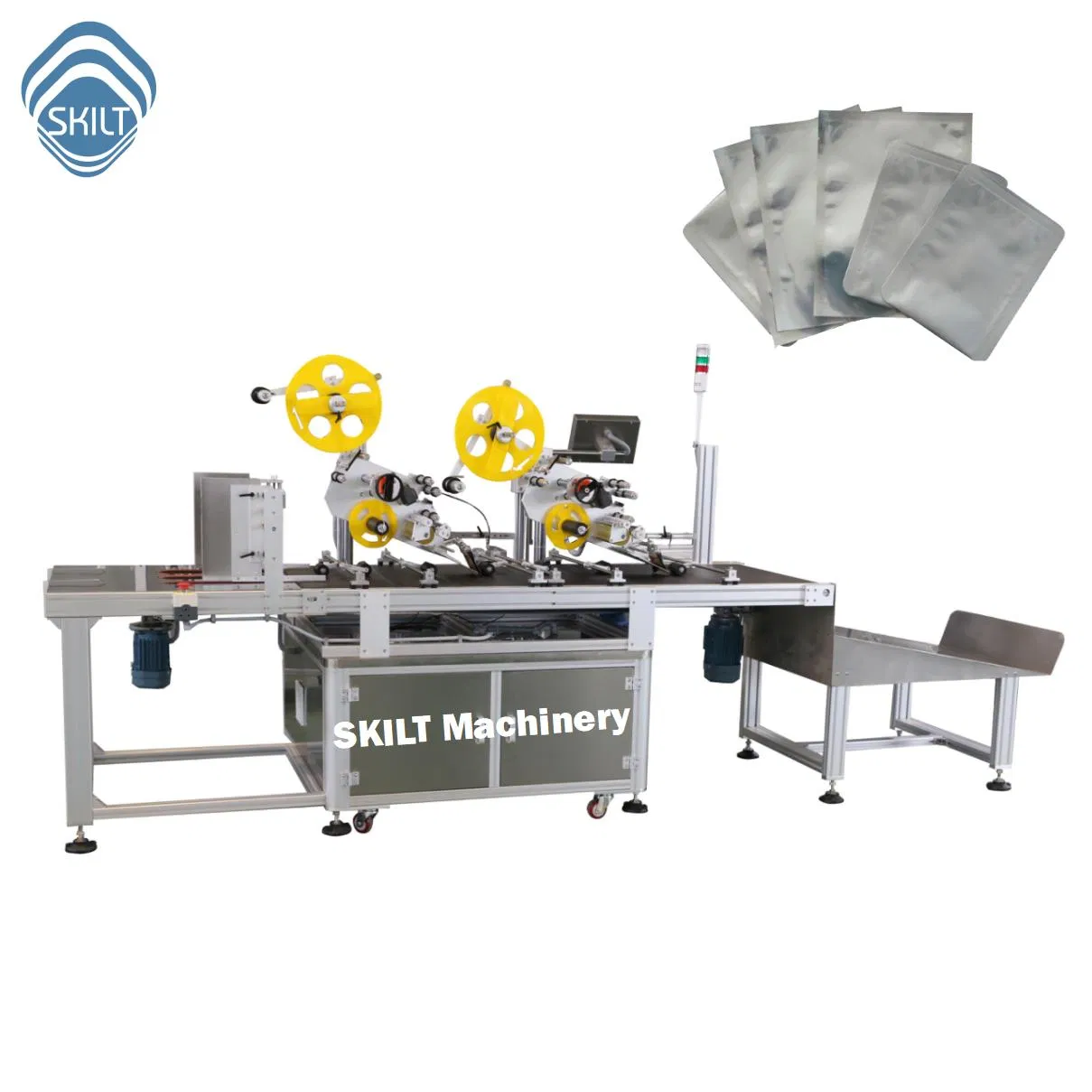 Precision Pouch Labeler and Bag Paging Label Applicator System