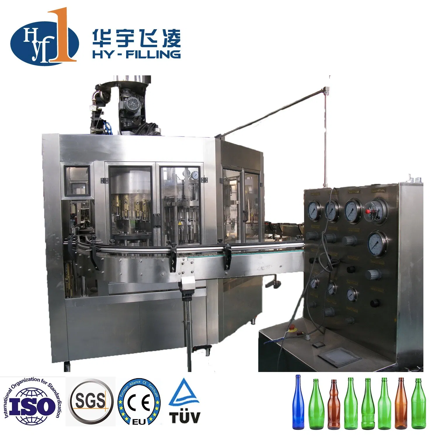Multi-Head Single-Room Feeding Carbonated Drink Production Line Glass Bottle Filling Machine