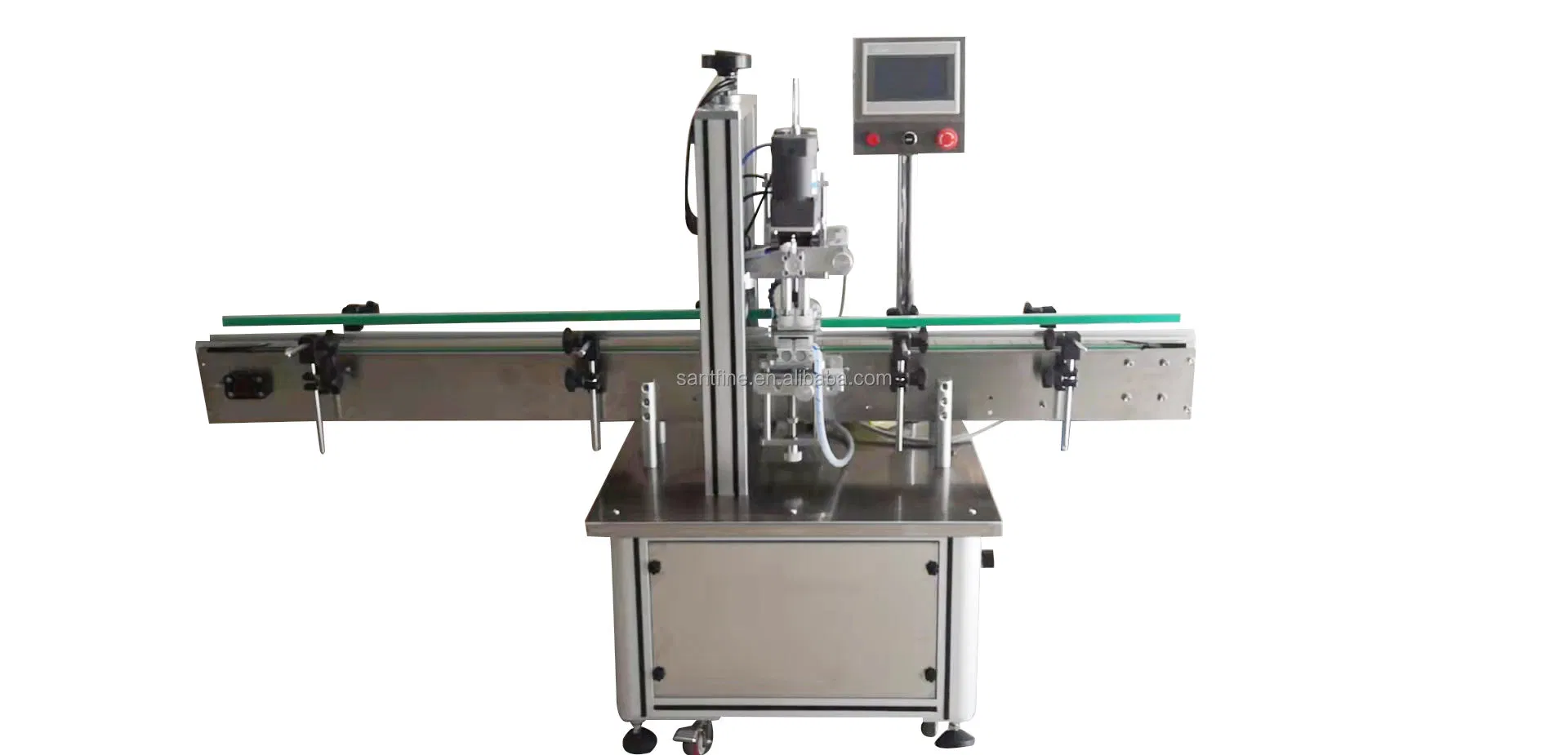 Automatic 4 Rolls Plastic Screw Capping Machine Pet Water Bottle Cap Sealing Machinery Jar Packing Sealer Equipment Trigger Spray Sealing Crimping Machines