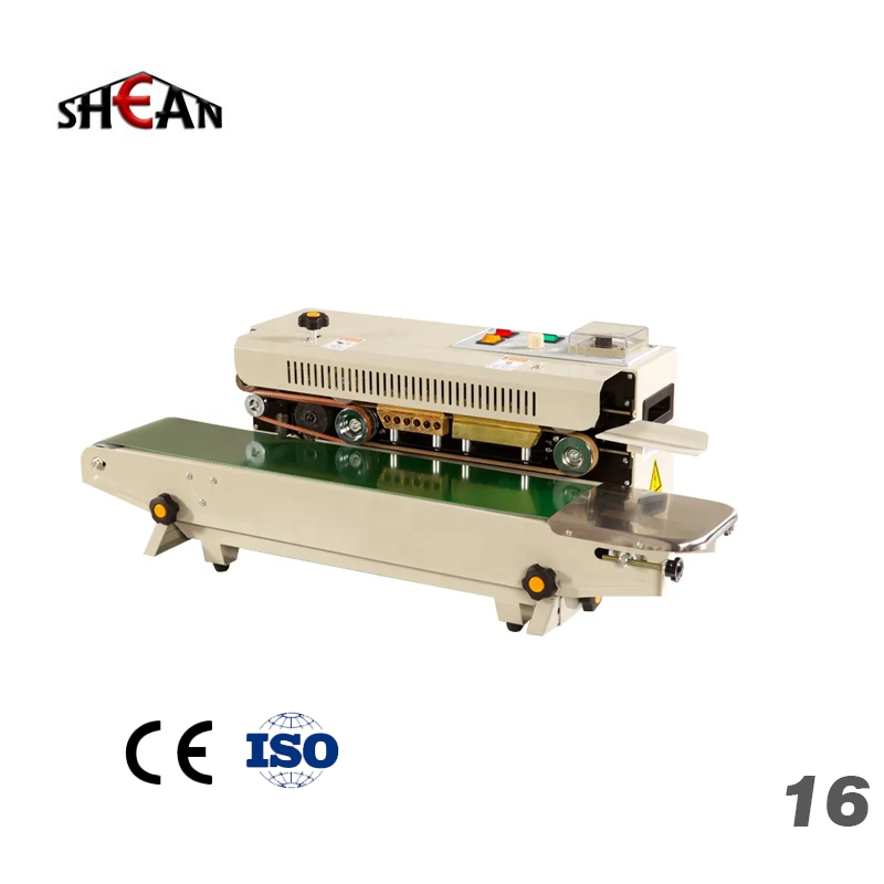 Continuous Horizontal Film Band Sealer Machine Plastic Bags Automatic Foil Pouch Sealing Machine with Date Printing