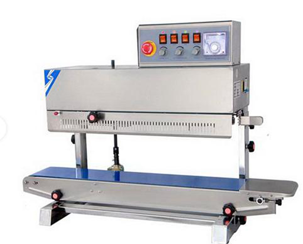 Vertical High Speed Continuous Band Sealer Heat Sealing Machine for Plastic Bag