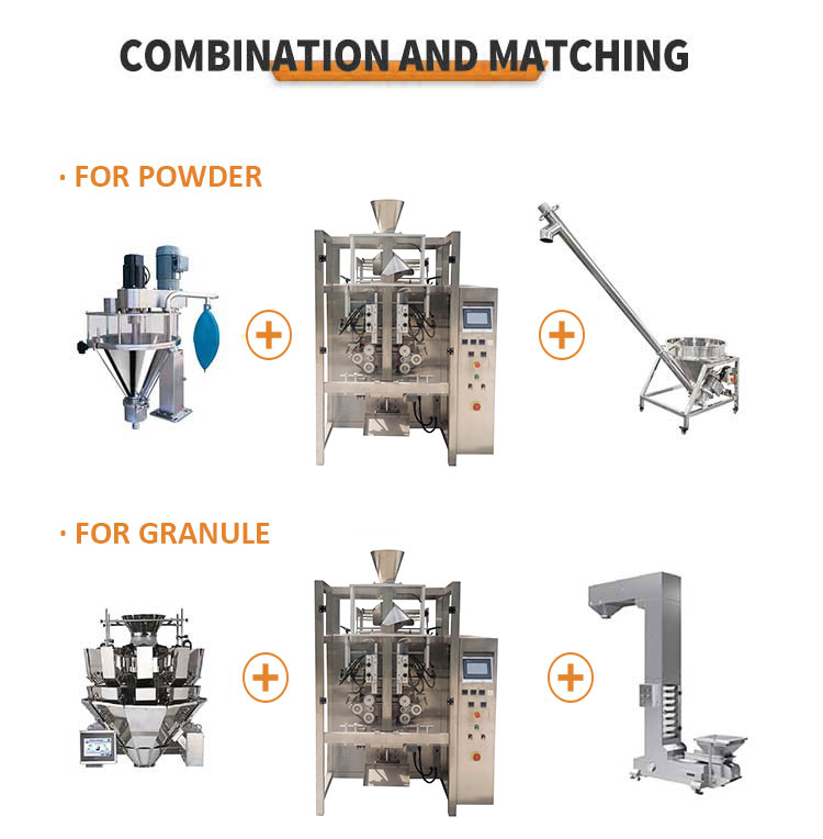 China Automatic Powder Bags Packaging Filling Machine Vertical Vffs Flour Powder Milk Coffee Sugar Salt Rice Packing Packaging Machine with Low Price