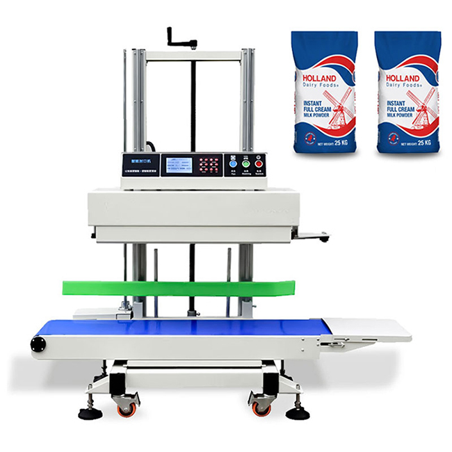 Linway Vertical 50kg Heavy Weight Continuous Band Sealer Paper Plastic Bag Heat Sealing Machine