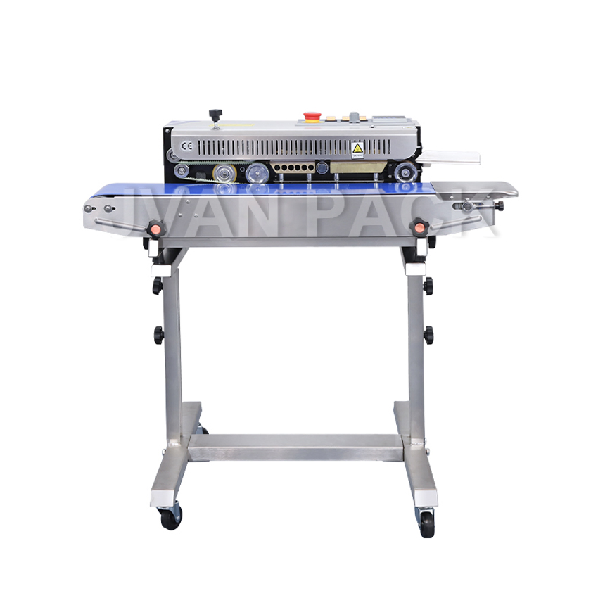 Frb-770III Intelligence Floor Type Continuous Sealer Band Expiry Date Inkjet Printing Sealing Machine for Plastic Aluminum Foil Bag