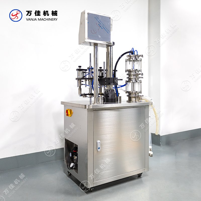 Semi Automatic 4 Head Nozzle Vacuum Equal Liquid Level Glass Bottle Perfume Filling Machine Filler.
