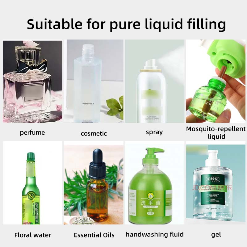 Four-Head Vacuum Negative Glass Bottle Liquid Spray Semi Automatic Perfume Filling Machine