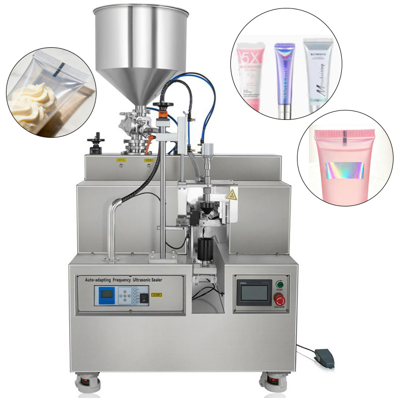 Ultrasonic Plastic Lotion Tube Cosmetic Cream Paste Tube Semi Automatic Soft Tube Filling and Sealing Machine