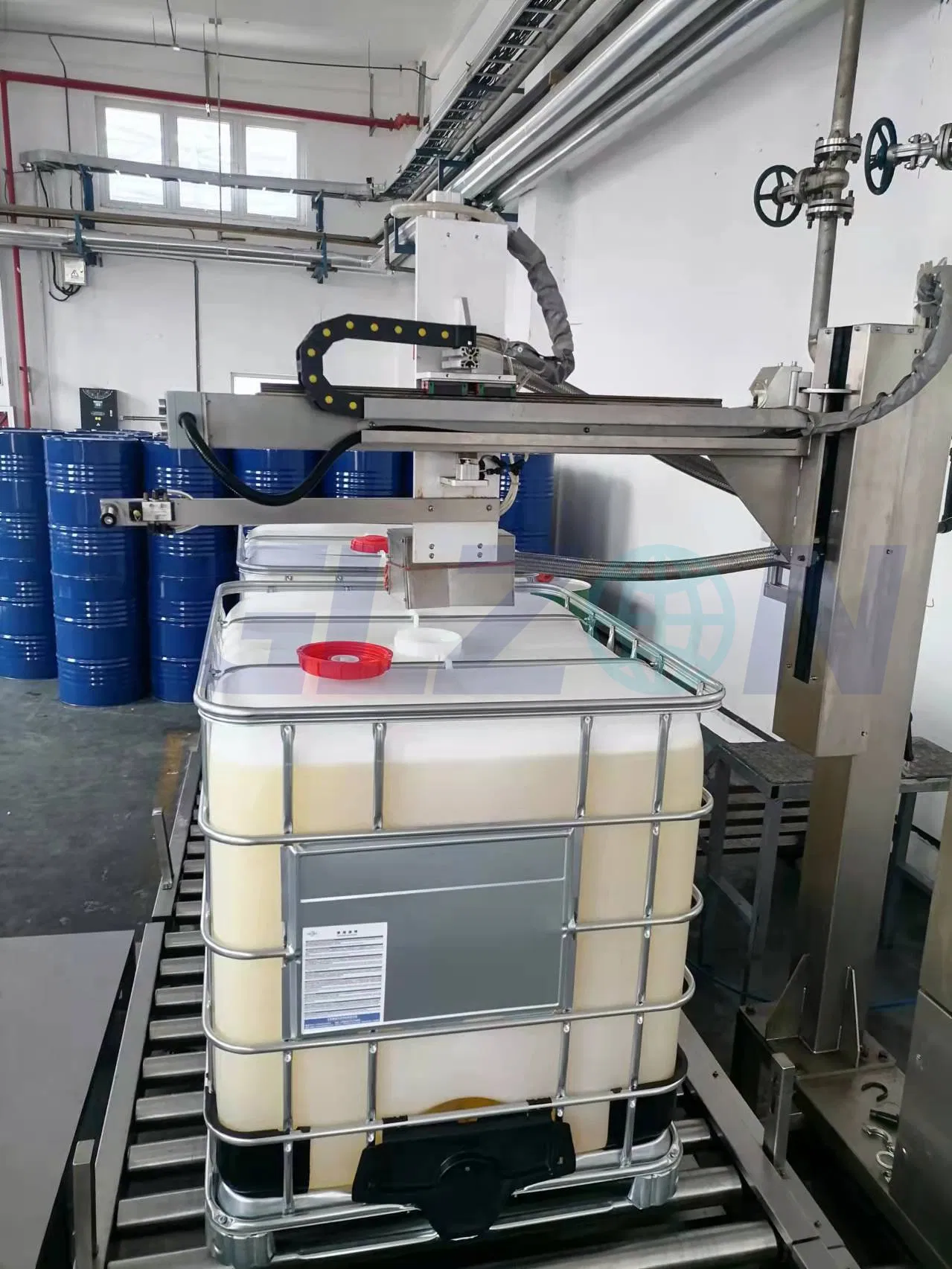 1000L IBC Filling System for Chemicals and Coatings Automatic Liquid Weighing Filler for 200L Drums and 1000L IBC Totes