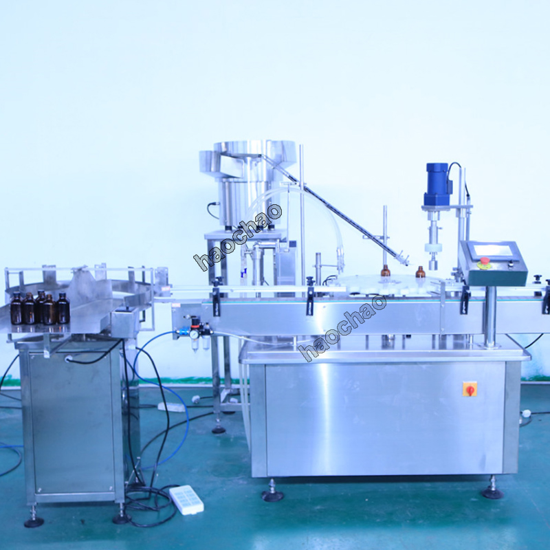 Automatic Oral Liquid Glass Pet Small Bottle Liquid Equipment Filler Syrup Filling Machine Price Cap Press Screw Capping and Labeling Production Line Machine