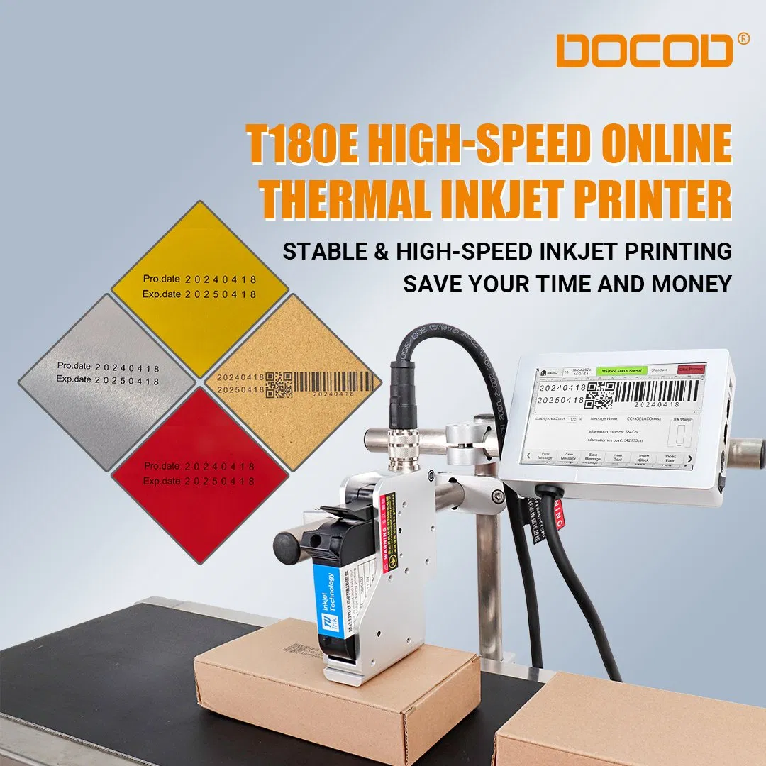 Hot Sale Maquina De Codificacion Docod T180e Thermal Industrial Inkjet Printers Tij Printer Online Printer Batch Coding Machine