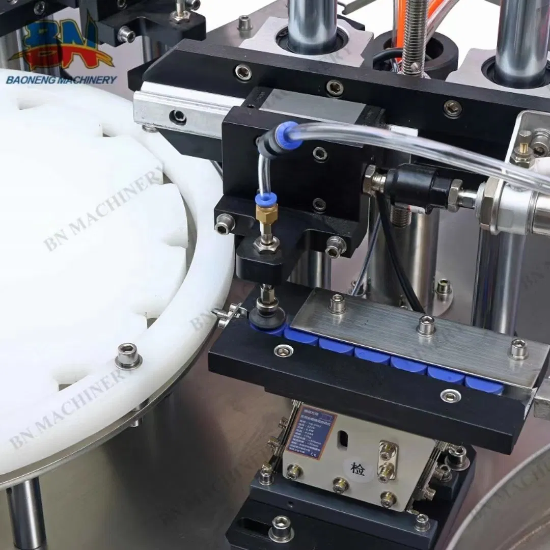 Automatic Essential Oil Liquid Glass Vial Filling Machine with Bottle Plugging Crimping