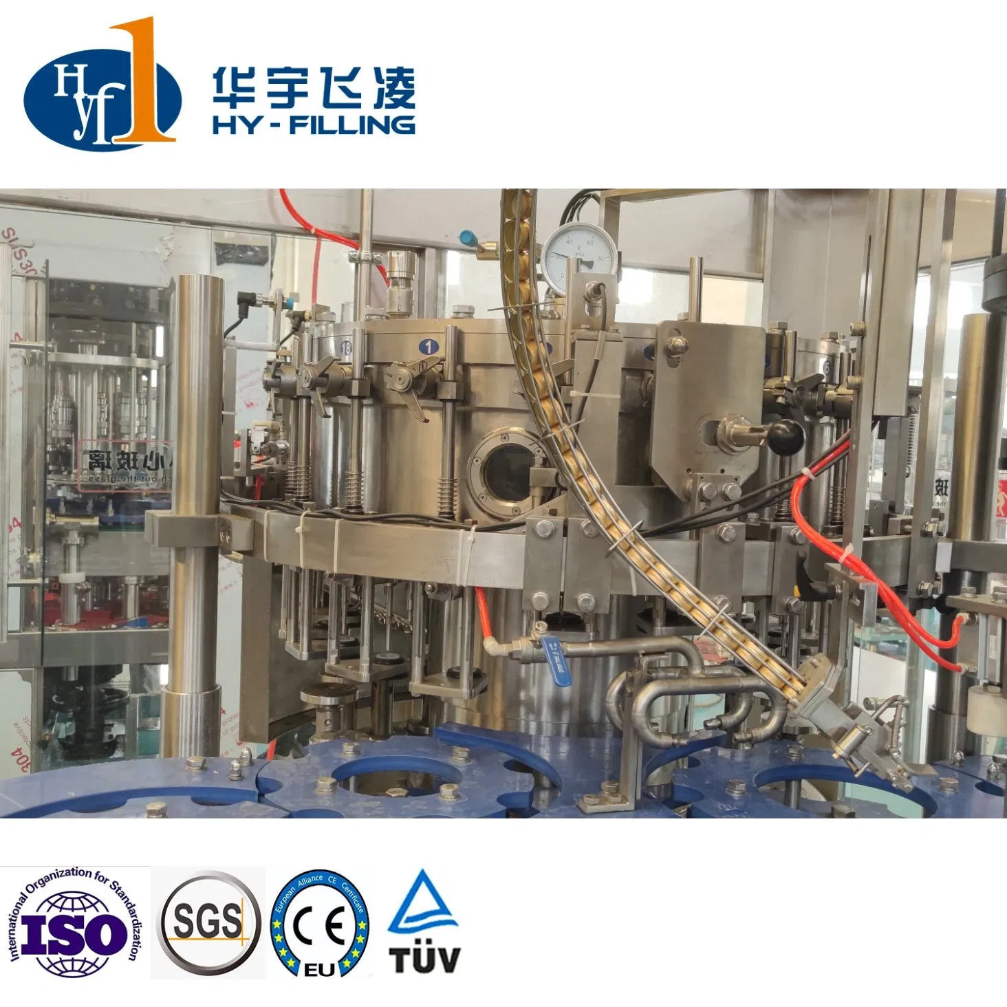 Multi-Head Single-Room Feeding Carbonated Drink Production Line Glass Bottle Filling Machine