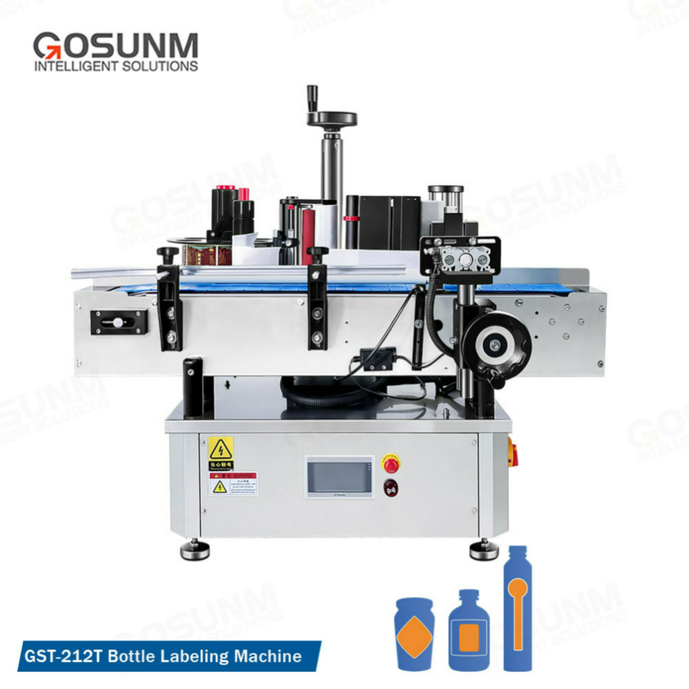 Adhesive Sticker Label Pasting Machine Front and Back Labeling Round Bottle Labeling Machine Automatic Labeling System
