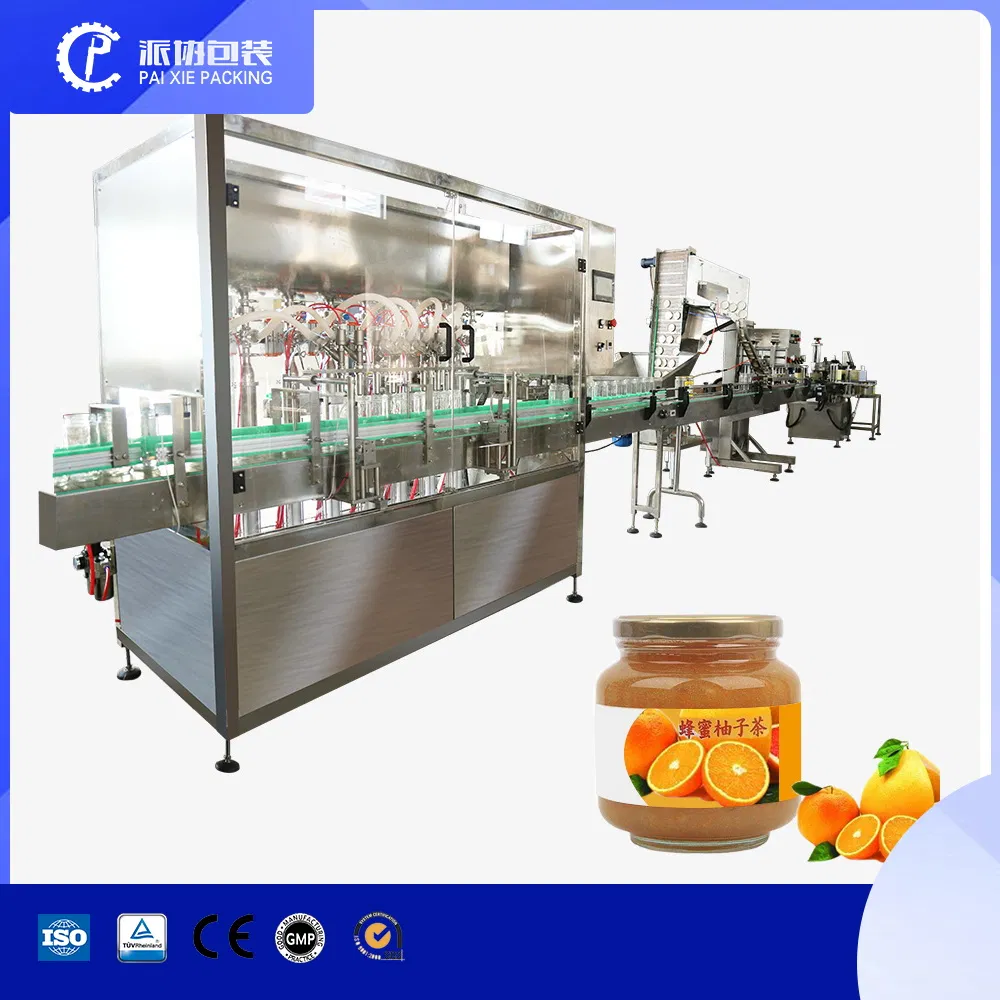 Fully Automatic Multihead Piston Honey Jam Paste Product Filling and Capping Machine Line