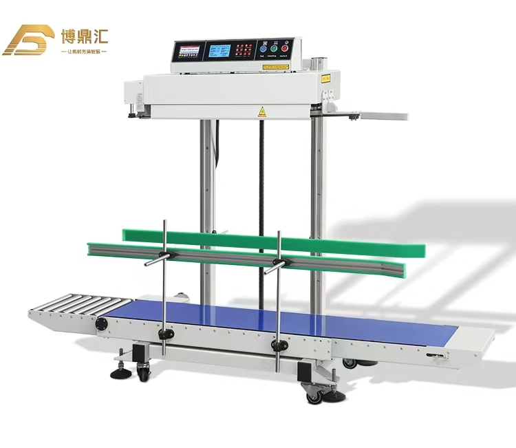Vertical Large Pet Food Snack Plastic Bag Band Sealer Continuous Sealing Machine