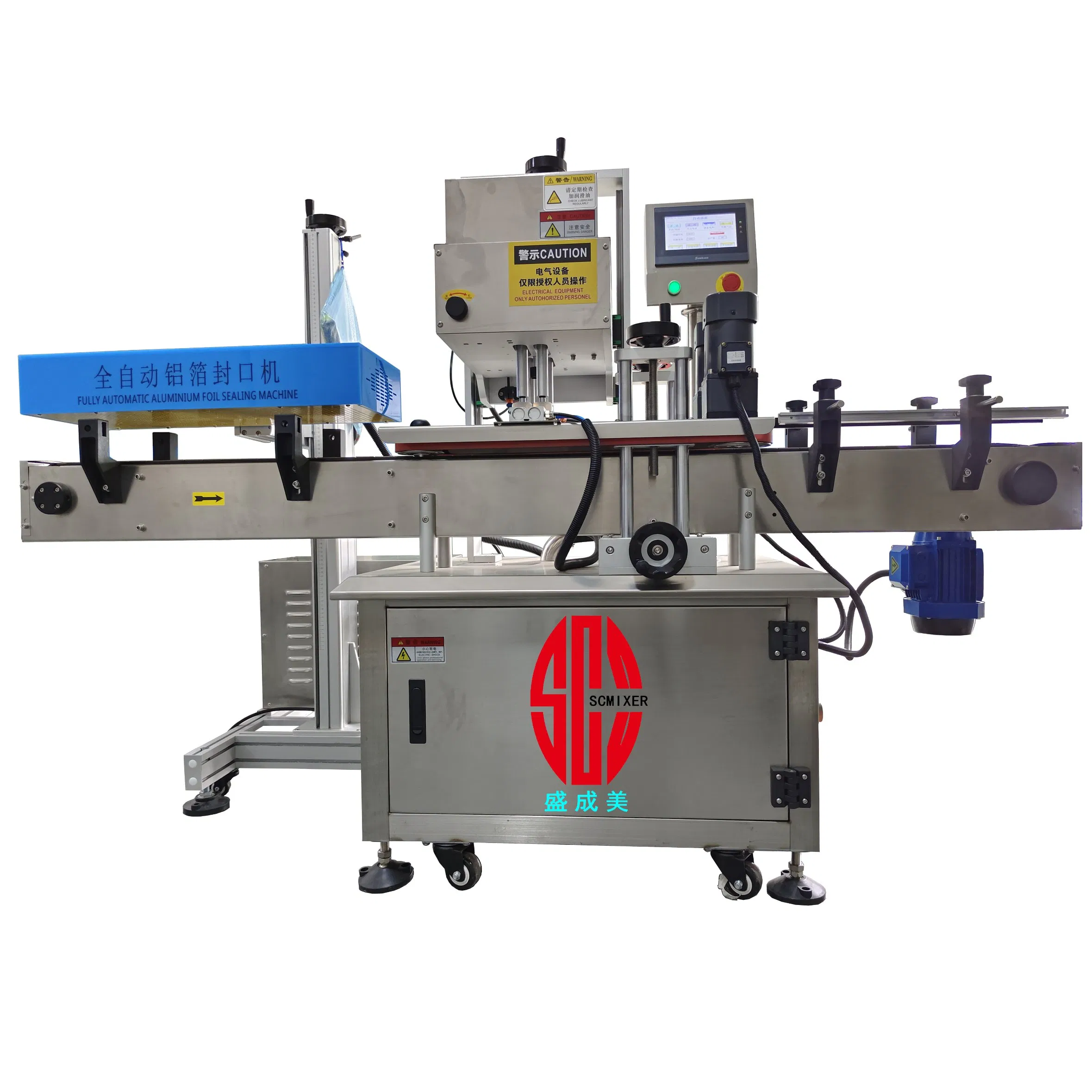 Electromagnetic Continuous Heat Induction Sealer Aluminum Foil Film Honey Plastic Bottle Capping Sealing Machine
