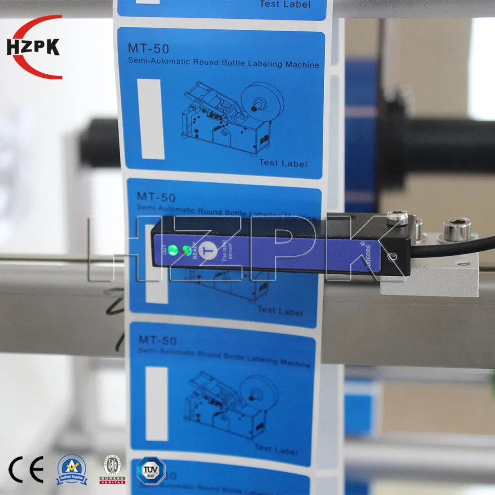 Hzpk Mt-120 Peanut Butter Water Bottle Front and Back Labeling Label Printing Machine