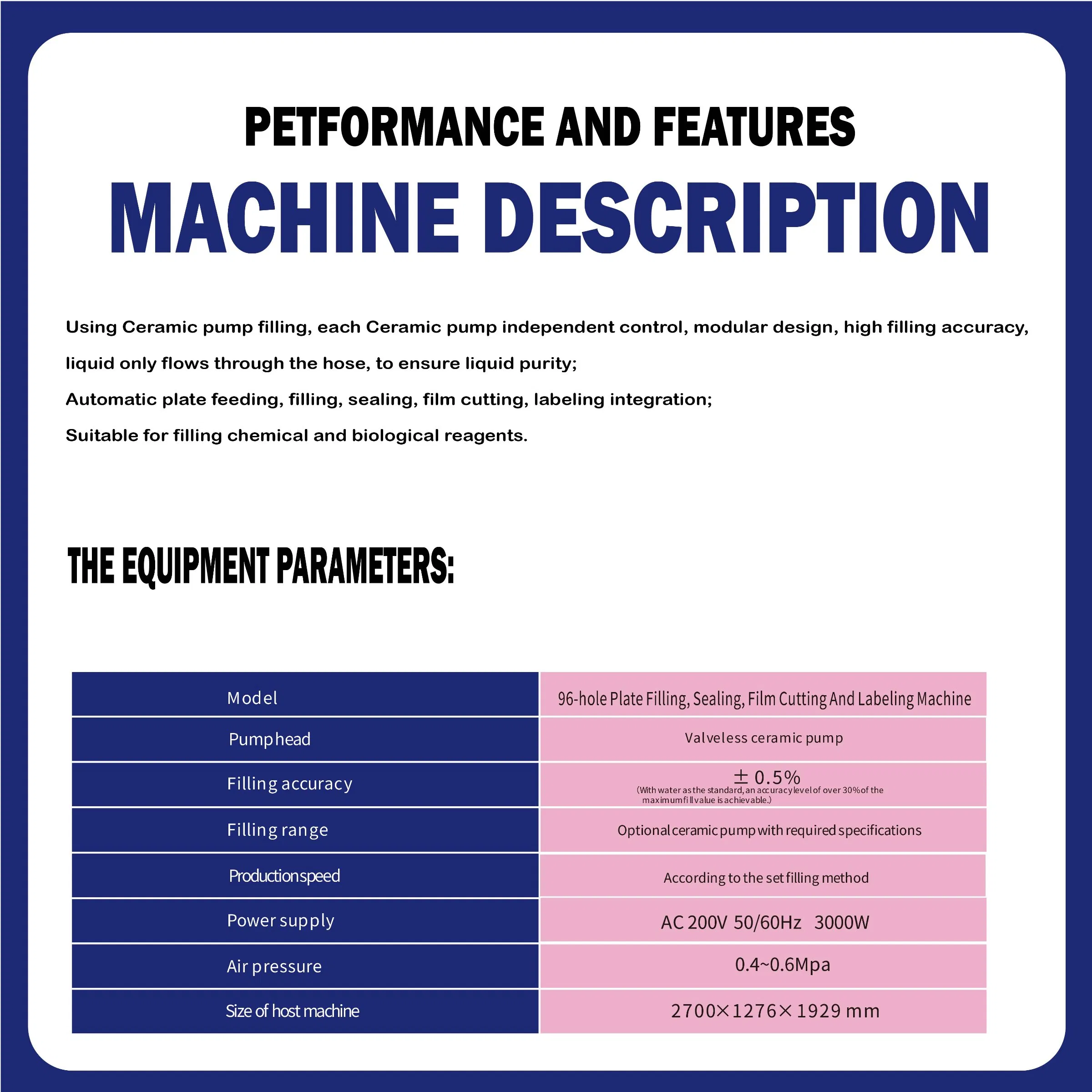 High-Accuracy Ceramic Pump Filling System for Sensitive Reagents