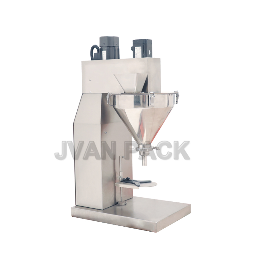 Df-B Semi Automatic Tabletop Milk Spice Curry Protein Detergent Washing Powder Bottle Jar Can Tin and Bag Filling Packing Machine